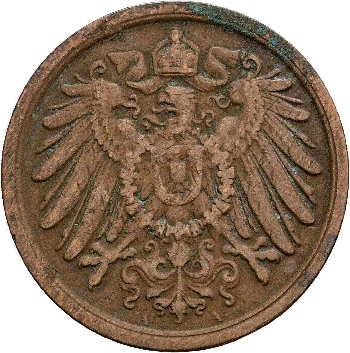 2 Pfennig 1910 A – Rückseite
