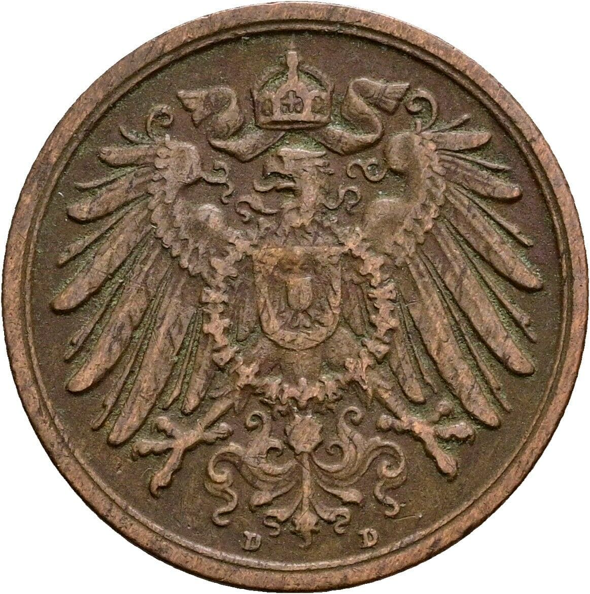 2 Pfennig 1911 D – Rückseite