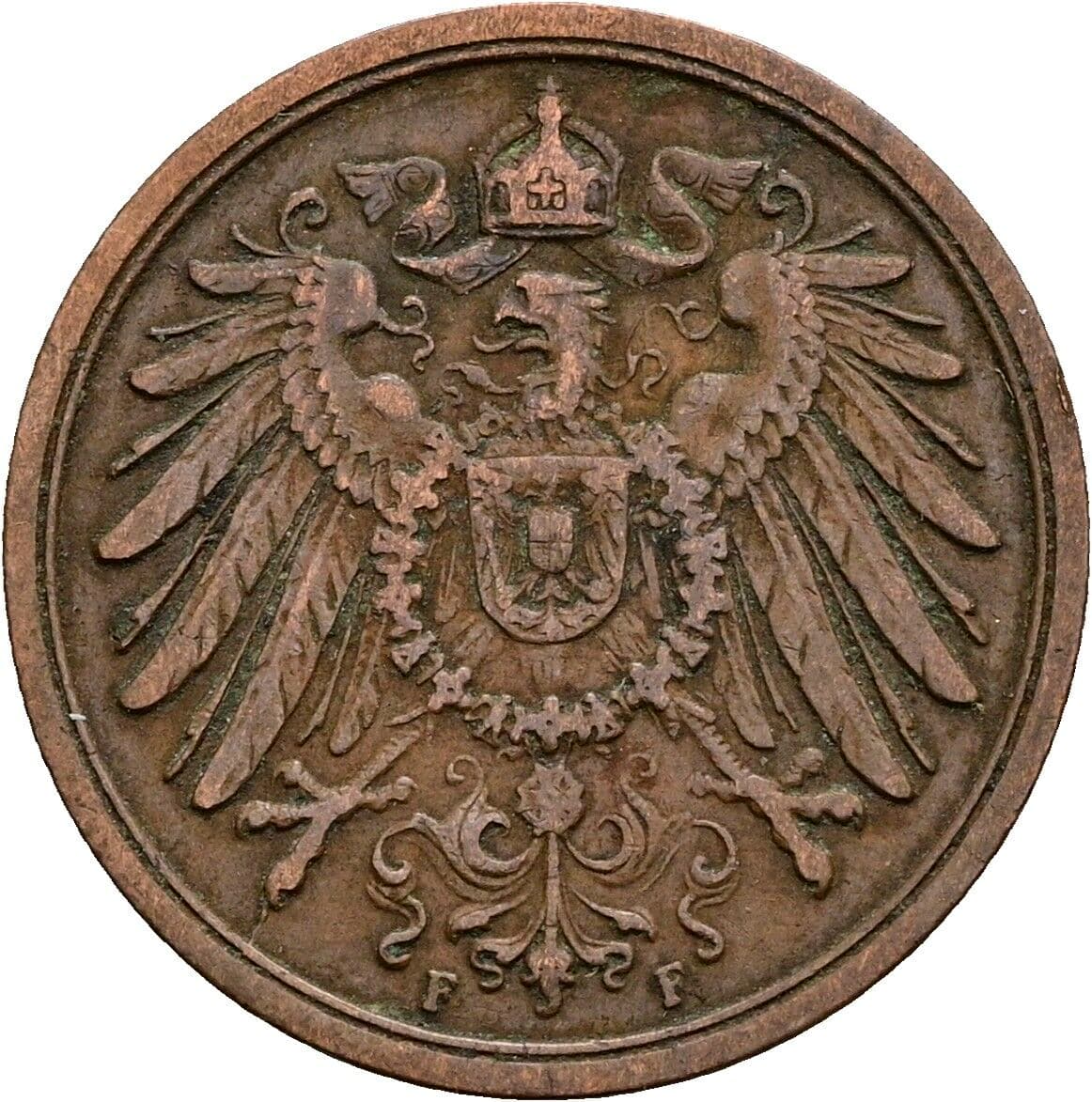 2 Pfennig 1906 F – Rückseite