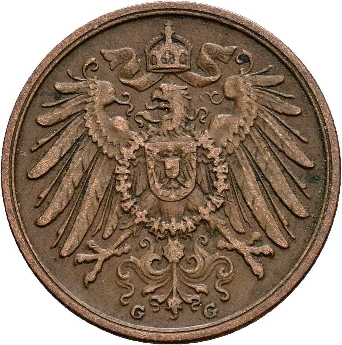 2 Pfennig 1906 G – Rückseite