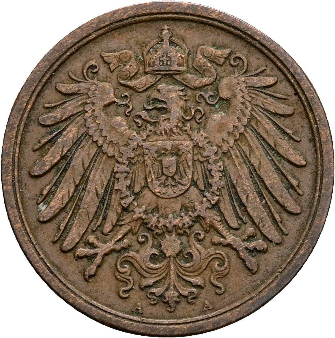 2 Pfennig 1907 A – Rückseite