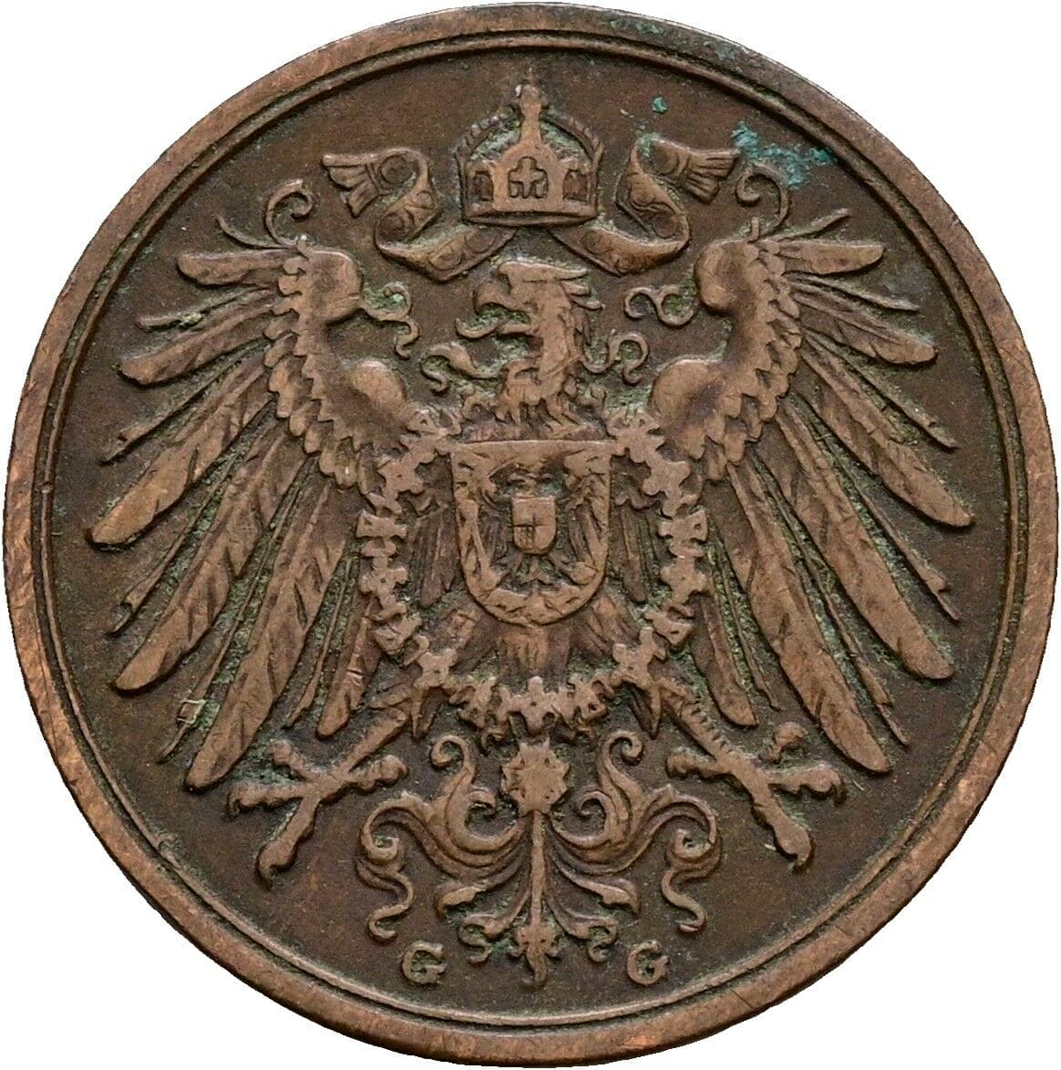 2 Pfennig 1911 G – Rückseite
