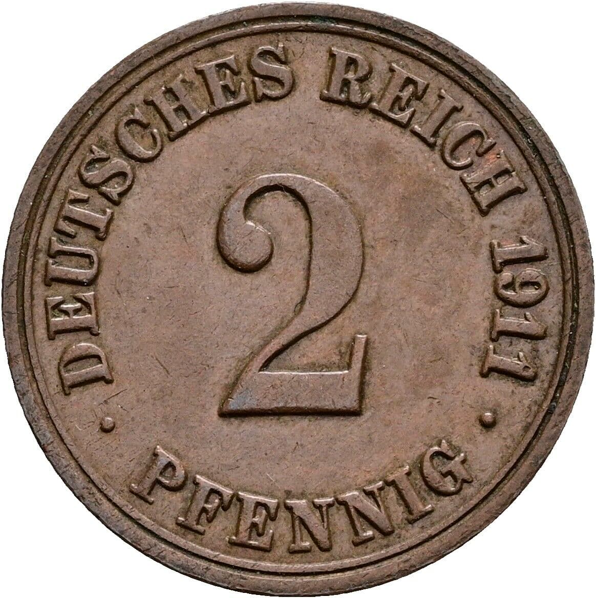 2 Pfennig 1911 A – Vorderseite