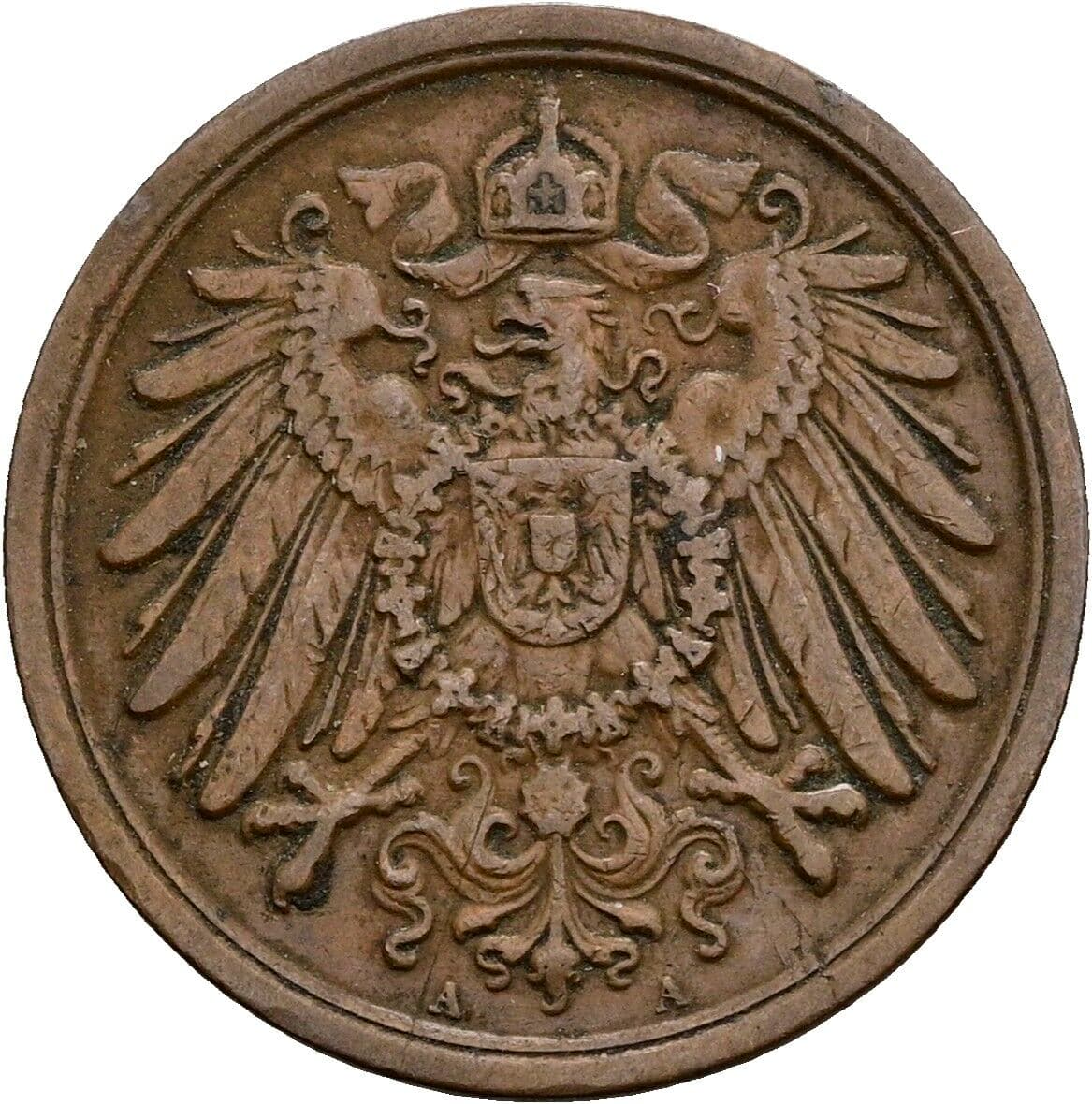 2 Pfennig 1907 A – Rückseite