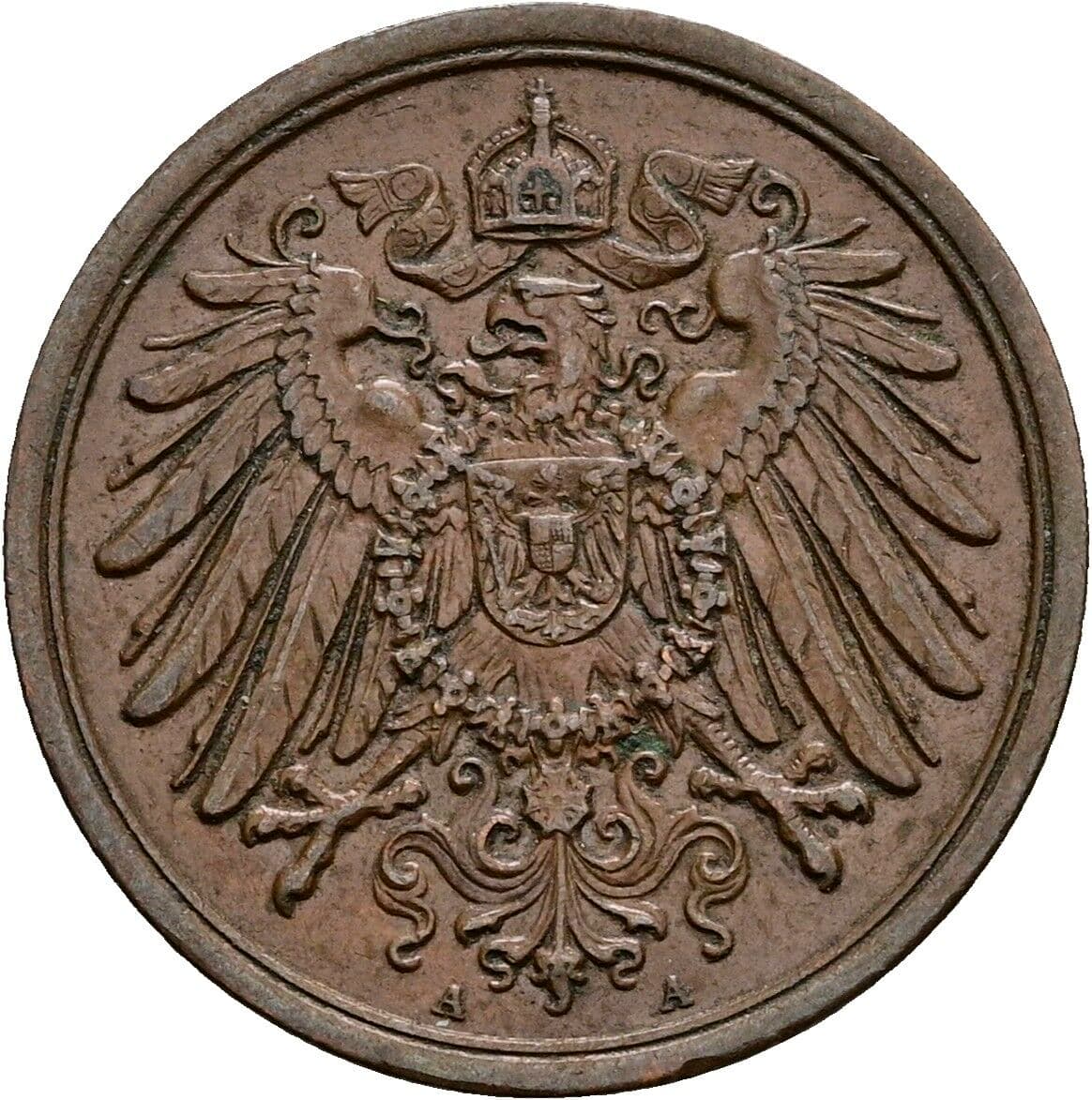 2 Pfennig 1910 A – Rückseite