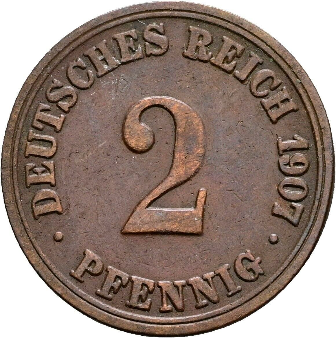2 Pfennig 1907 A – Vorderseite