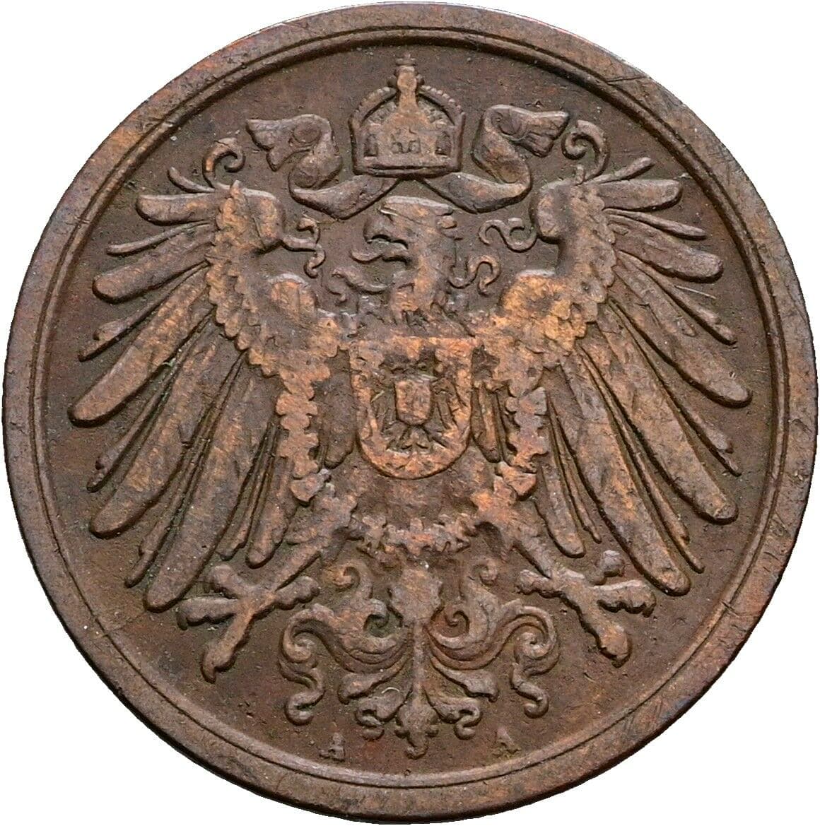 2 Pfennig 1907 A – Rückseite