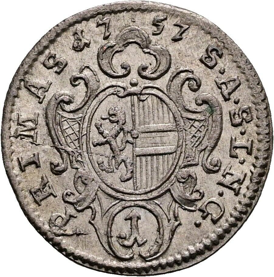 Kreuzer Sigismund III. Graf Schrattenbach 1753-1771 1757 – Vorderseite