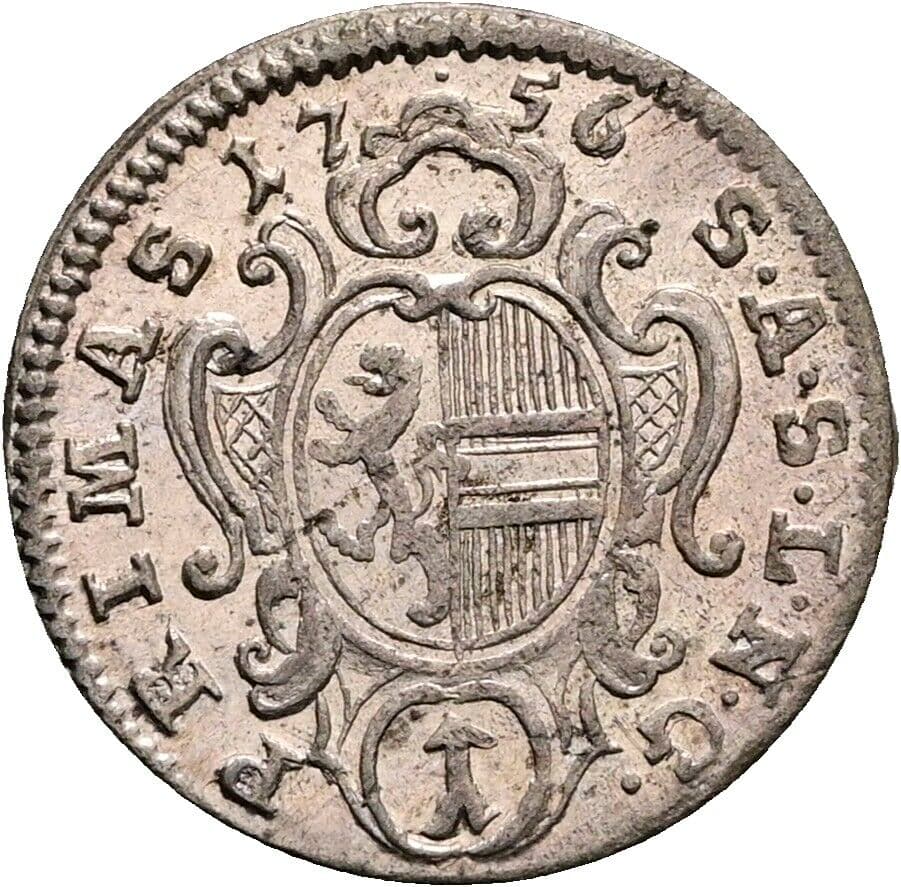 Kreuzer Sigismund III. Graf Schrattenbach 1753-1771 1756 – Vorderseite