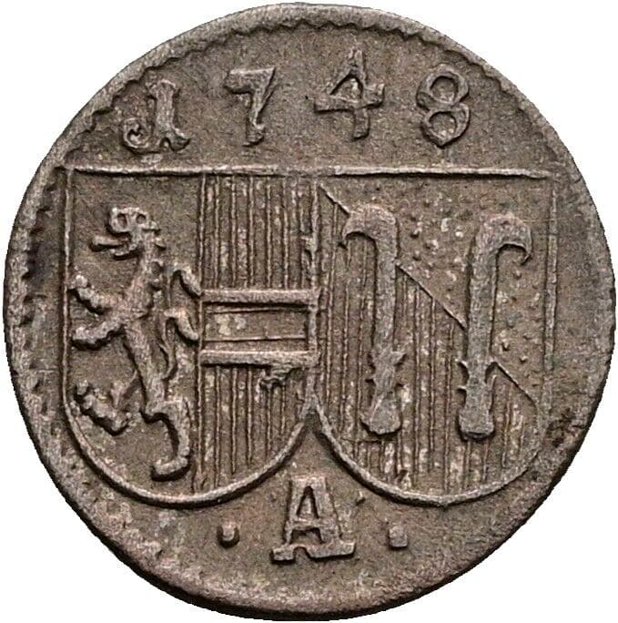 Pfennig Andreas Jakob Graf Dietrichstein 1747-1753 1748 – Vorderseite