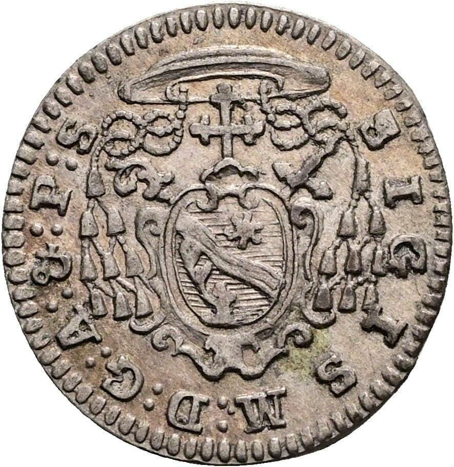 Kreuzer Sigismund III. Graf Schrattenbach 1753-1771 1754 geteilte Jahreszahl – Rückseite