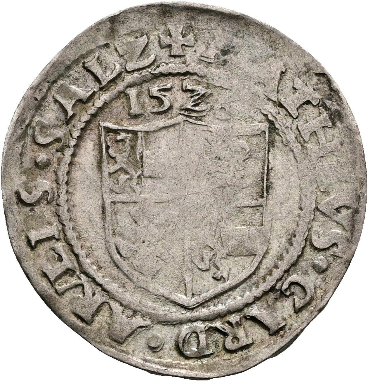 1/2 Batzen Matthäus Lang von Wellenburg 1519-1540 1526 – Rückseite