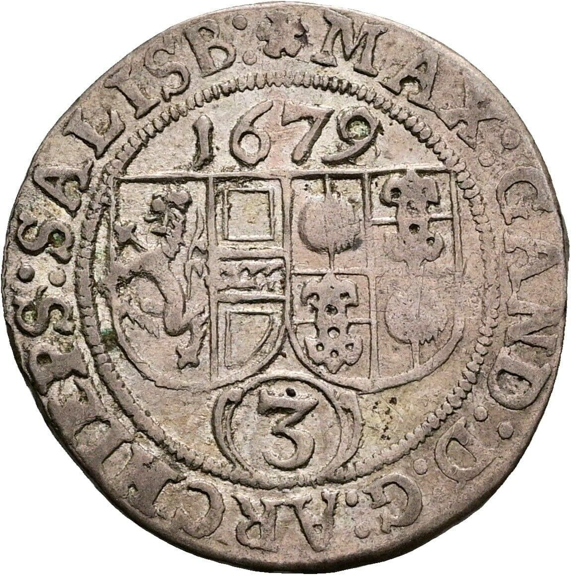 Groschen Max Gandolph Graf Kuenburg 1679 – Rückseite