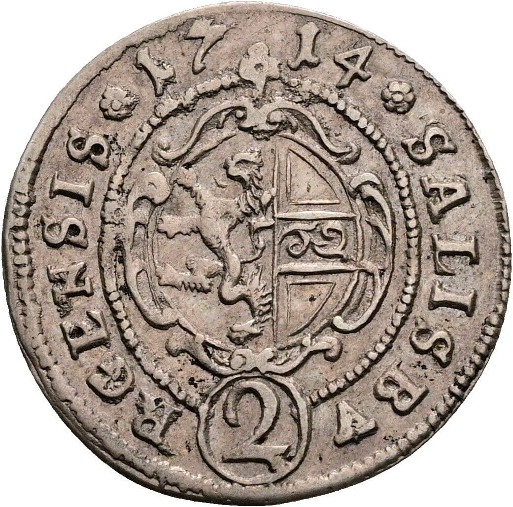 Halbbatzen Franz Anton Fürst von Harrach 1709-1727 1714 – Vorderseite