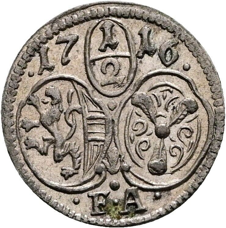 1/2 Kreuzer Franz Anton Fürst von Harrach 1709-1727 1716 Salzburg – Vorderseite
