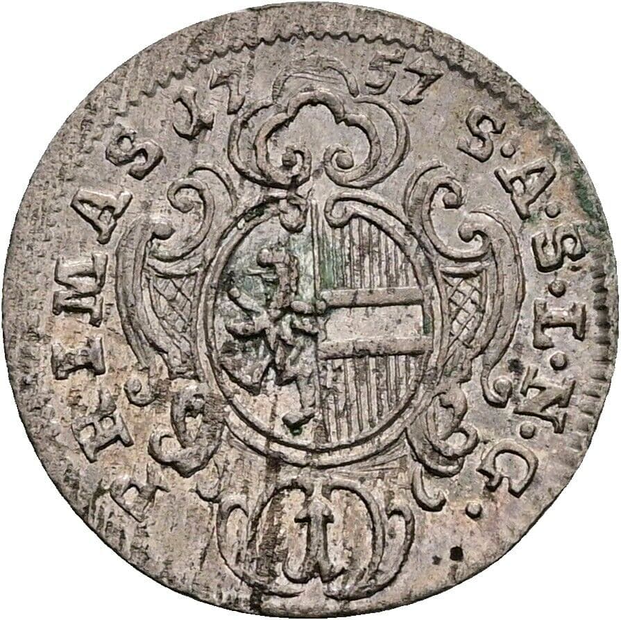 Kreuzer Sigismund III. Graf Schrattenbach 1753-1771 1757 – Vorderseite