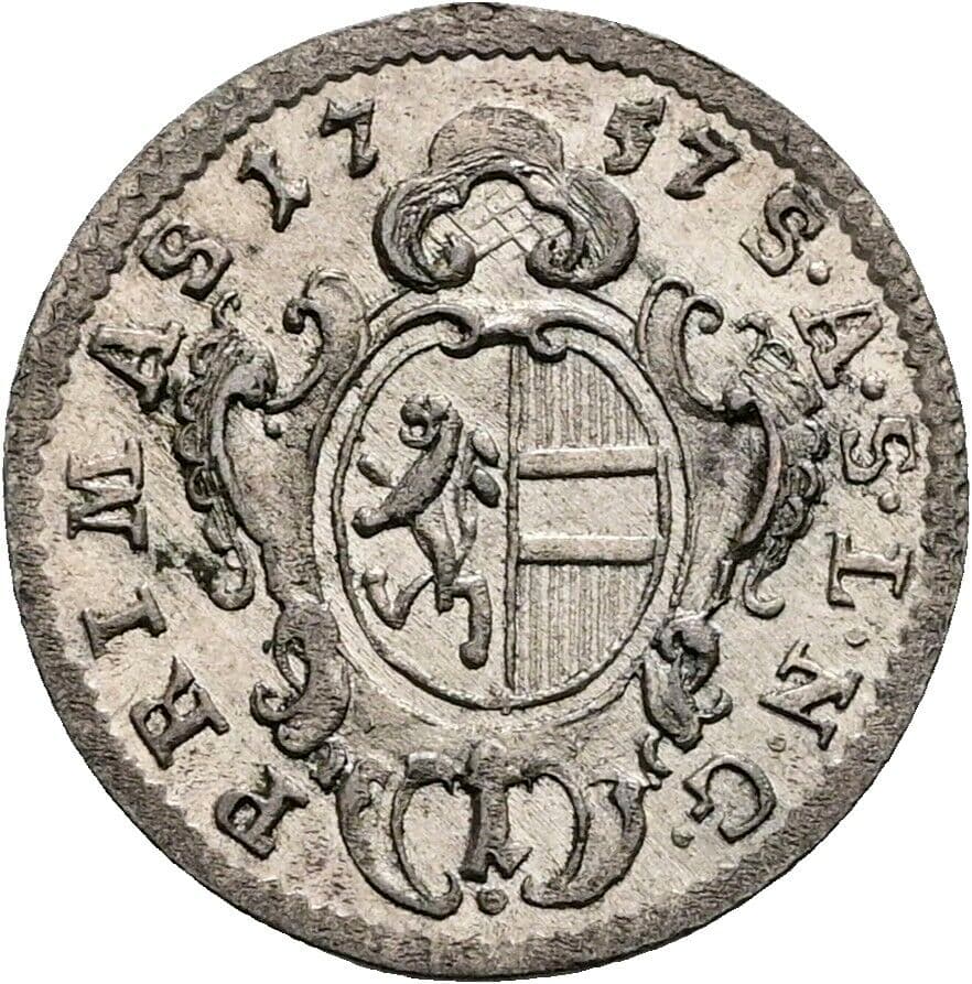 Kreuzer Sigismund III. Graf Schrattenbach 1753-1771 1757 – Vorderseite