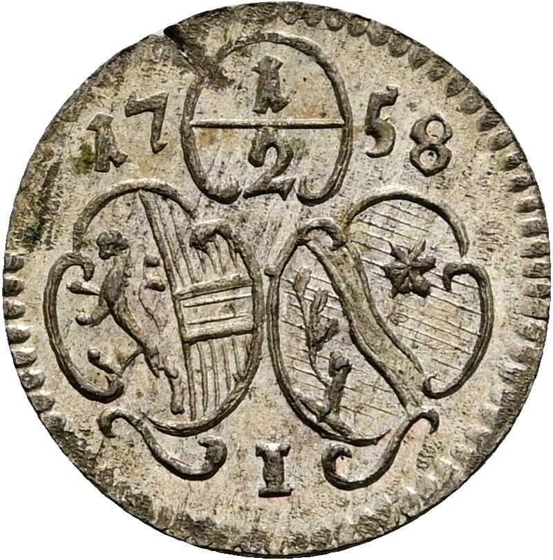 1/2 Kreuzer Schrattenbach 1753-1771 1758 – Vorderseite