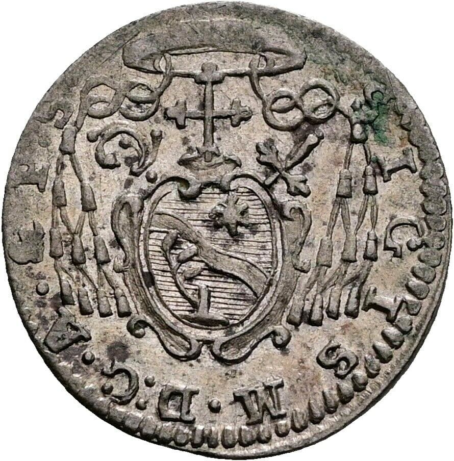 Kreuzer Sigismund III. Graf Schrattenbach 1753-1771 1755, Salzburg – Rückseite