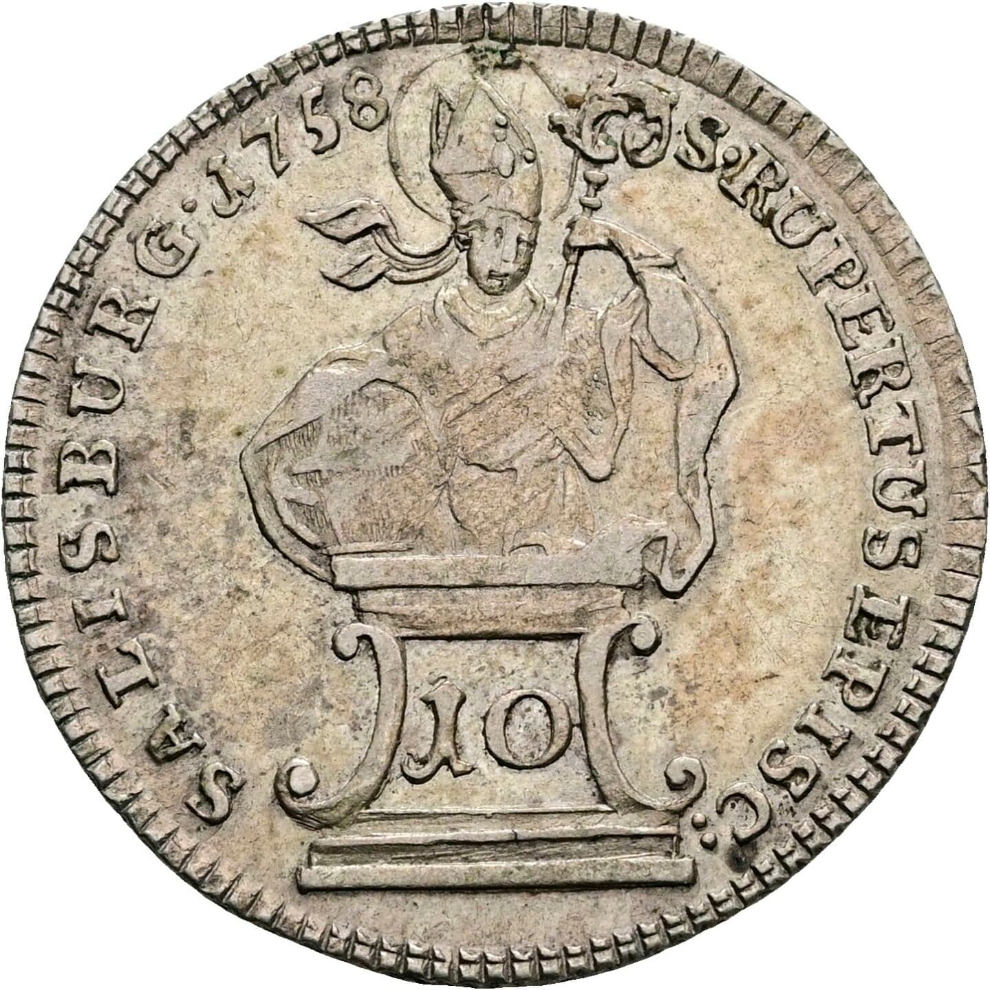 10 Kreuzer Sigismund III. Graf Schrattenbach 1753-1771 1758 – Vorderseite