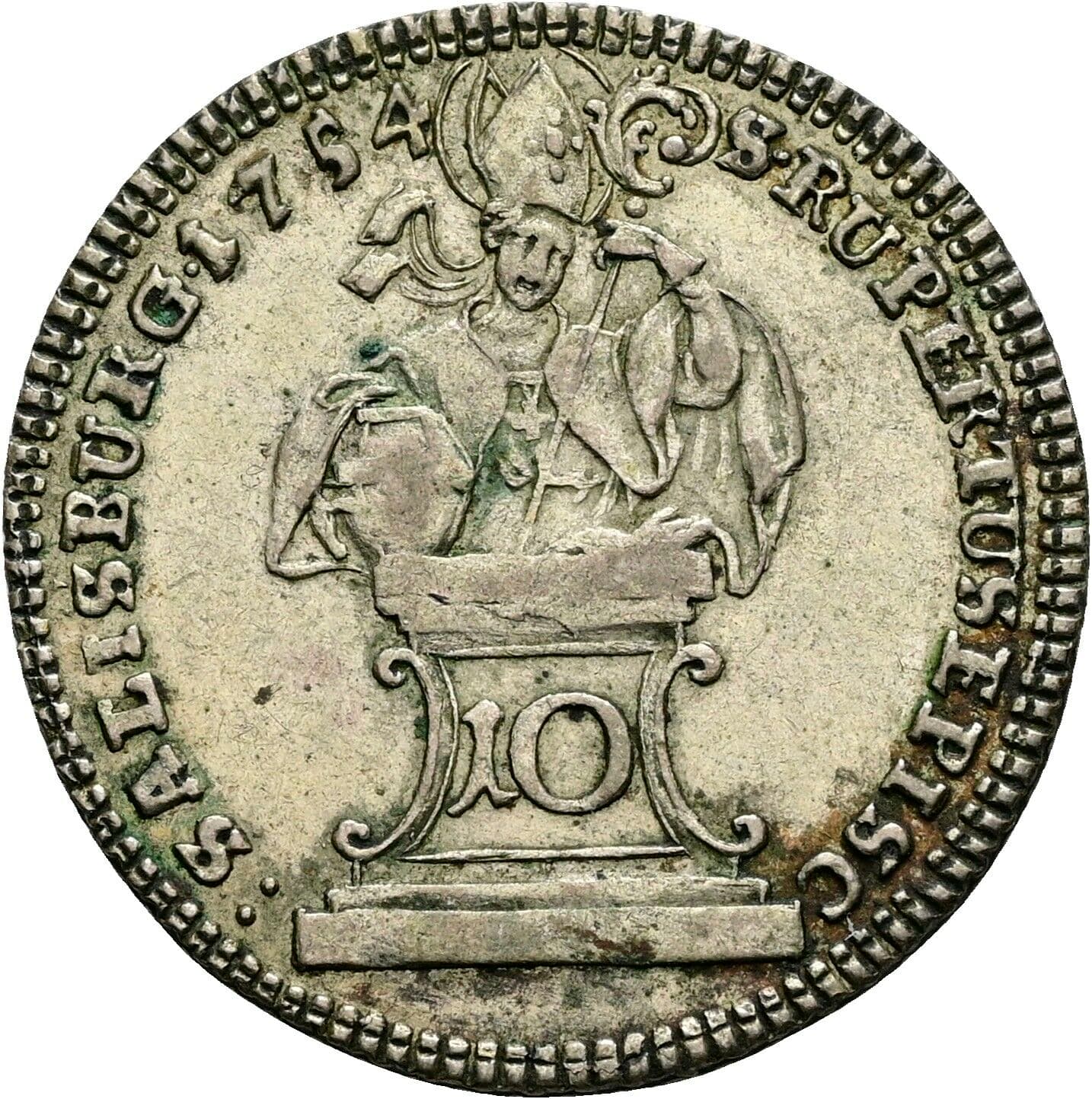 10 Kreuzer Sigismund III. Graf Schrattenbach 1753-1771 1754 – Vorderseite