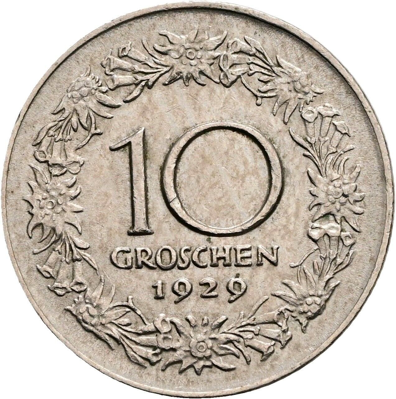 10 Groschen 1929 – Rückseite