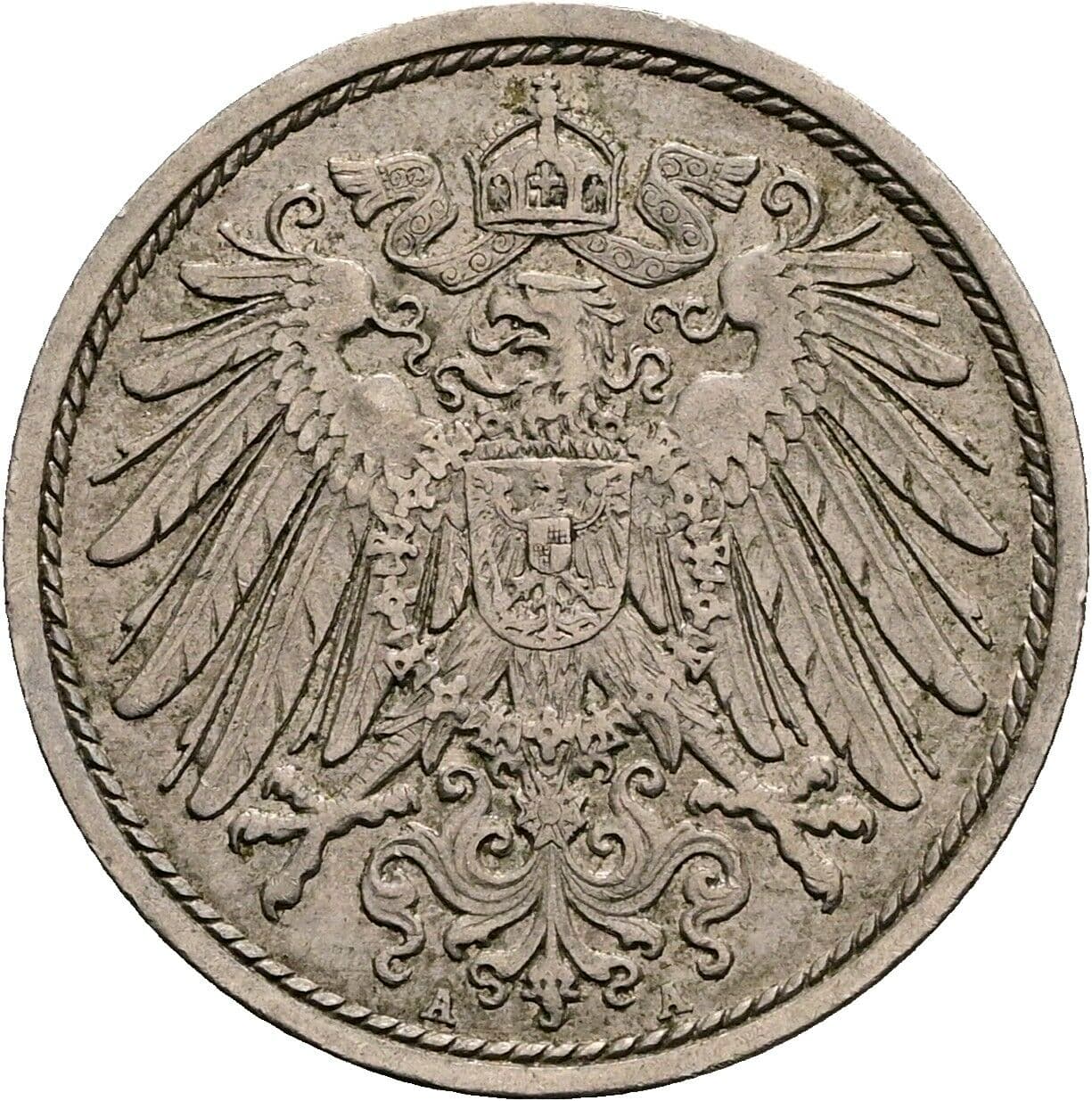 10 Pfennig 1908 A – Rückseite