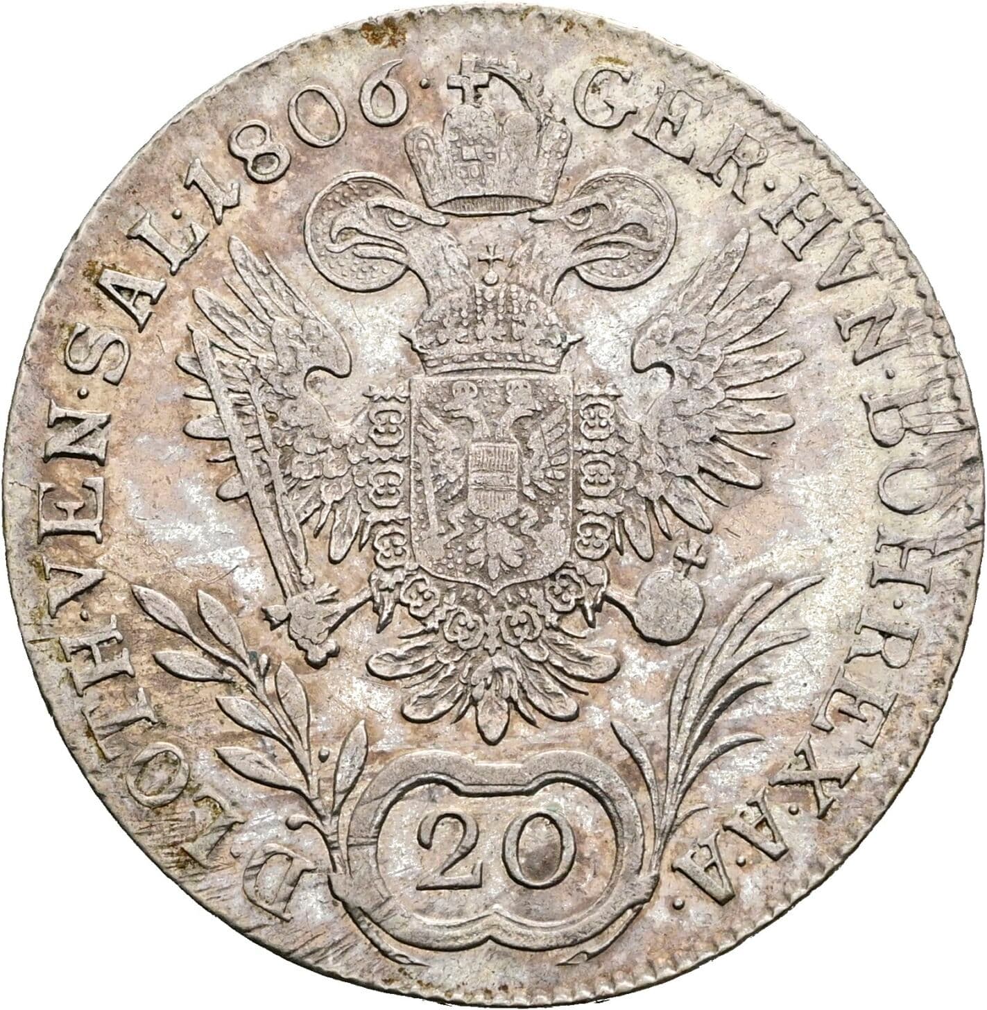 20 Kreuzer Franz II. 1806 A – Rückseite