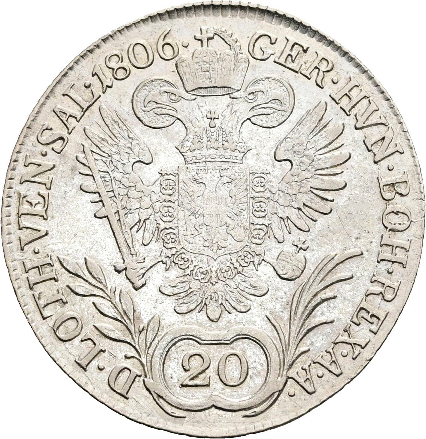 20 Kreuzer Franz II. 1806 B – Rückseite