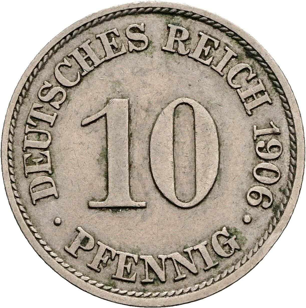 10 Pfennig 1906 A – Vorderseite