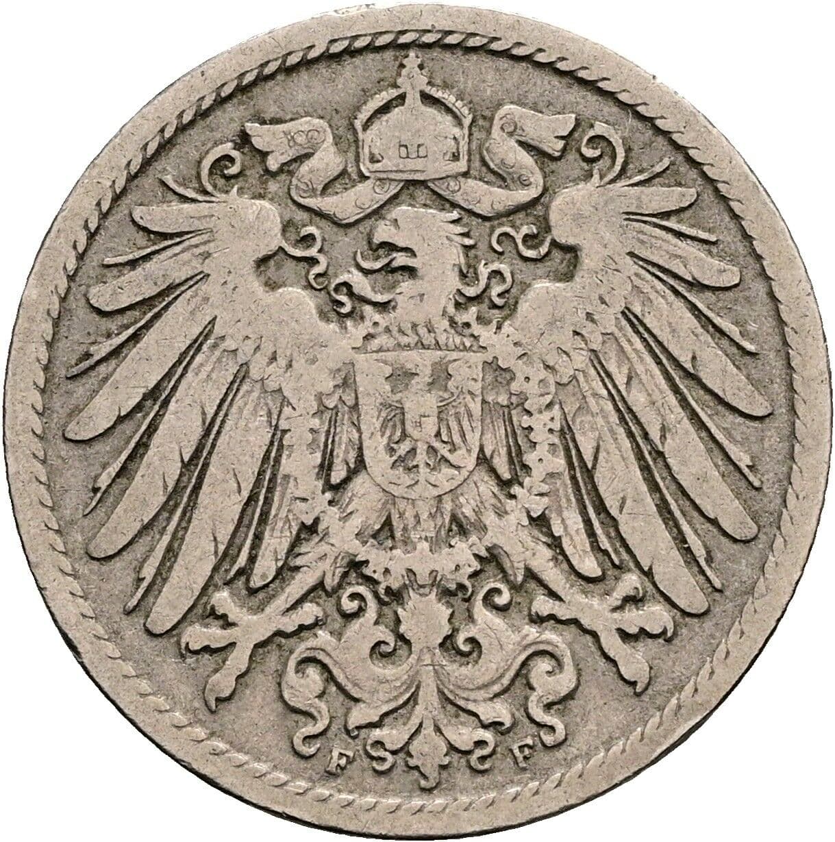 10 Pfennig 1896 F – Rückseite