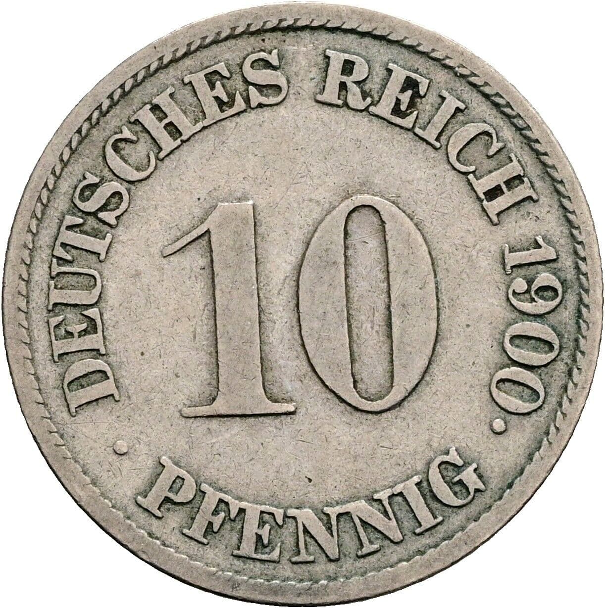 10 Pfennig 1900 J – Vorderseite
