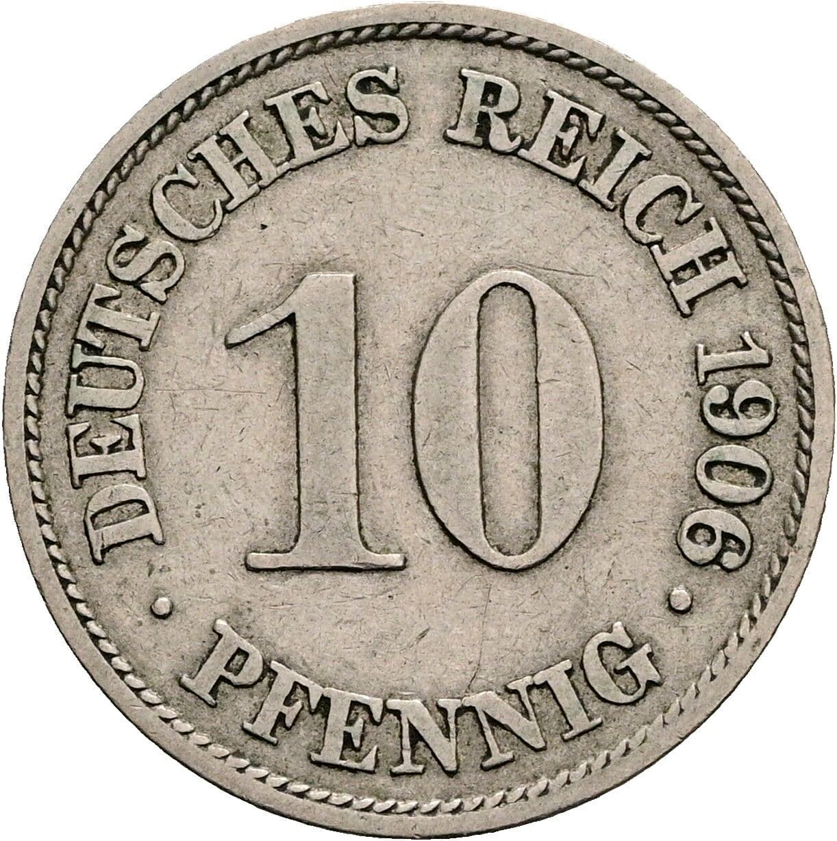10 Pfennig 1906 E – Vorderseite