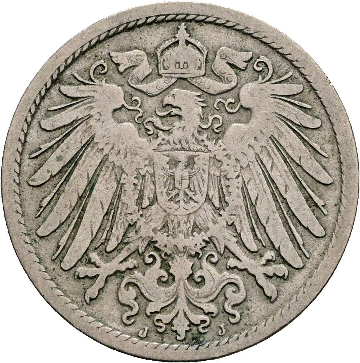 10 Pfennig 1900 J – Rückseite