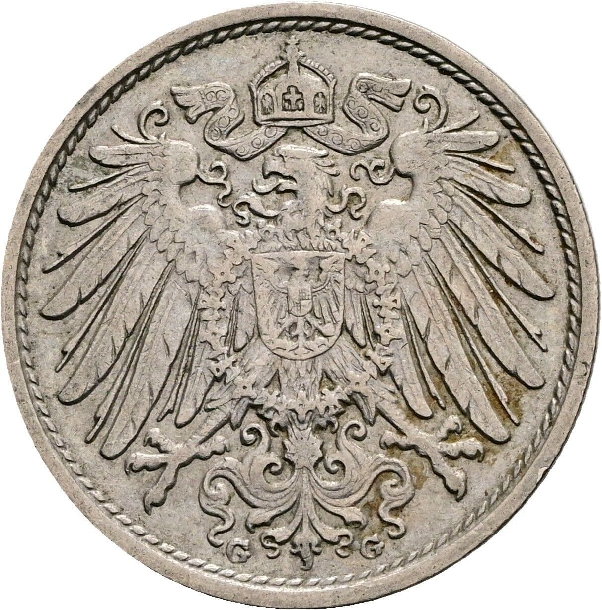 10 Pfennig 1912 G – Rückseite