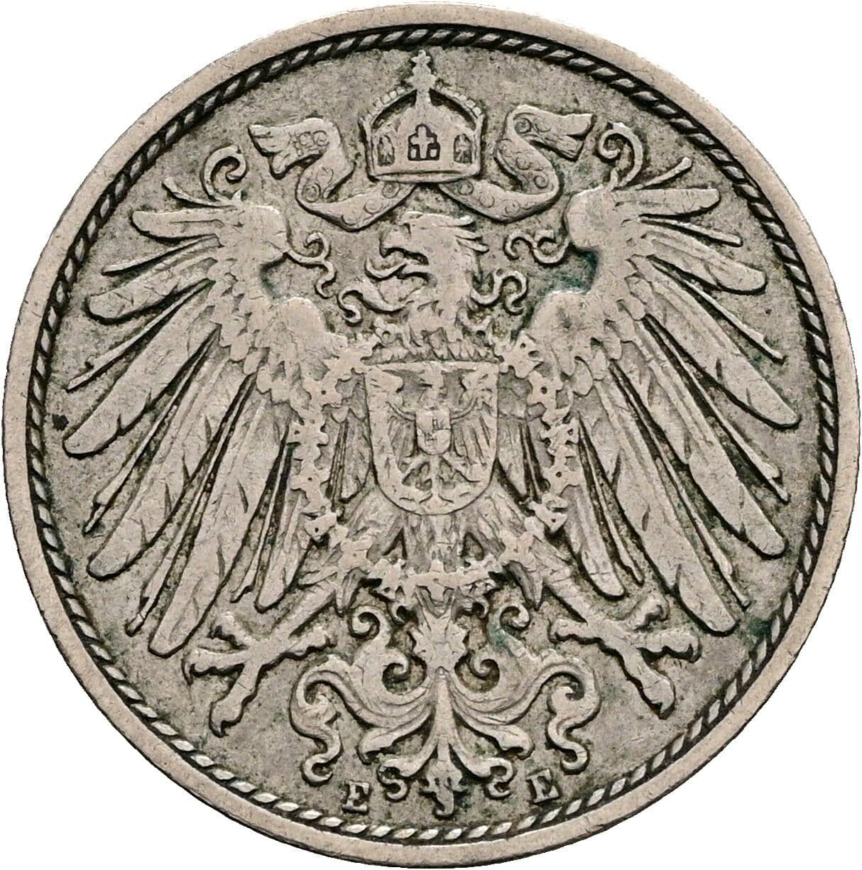 10 Pfennig 1907 E – Rückseite