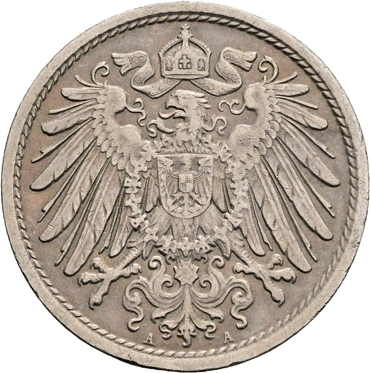 10 Pfennig 1908 A – Rückseite