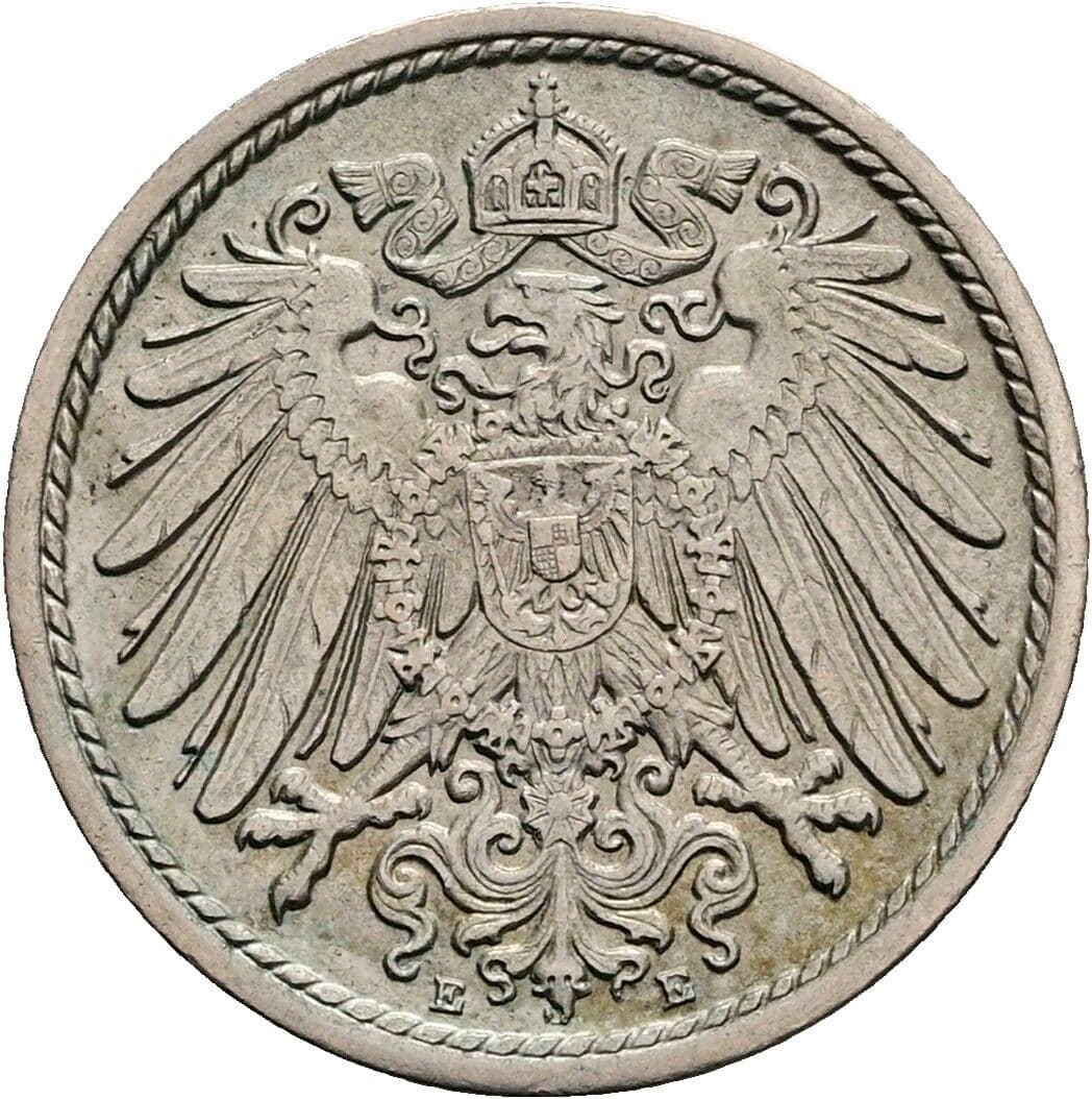 5 Pfennig 1910 E – Rückseite