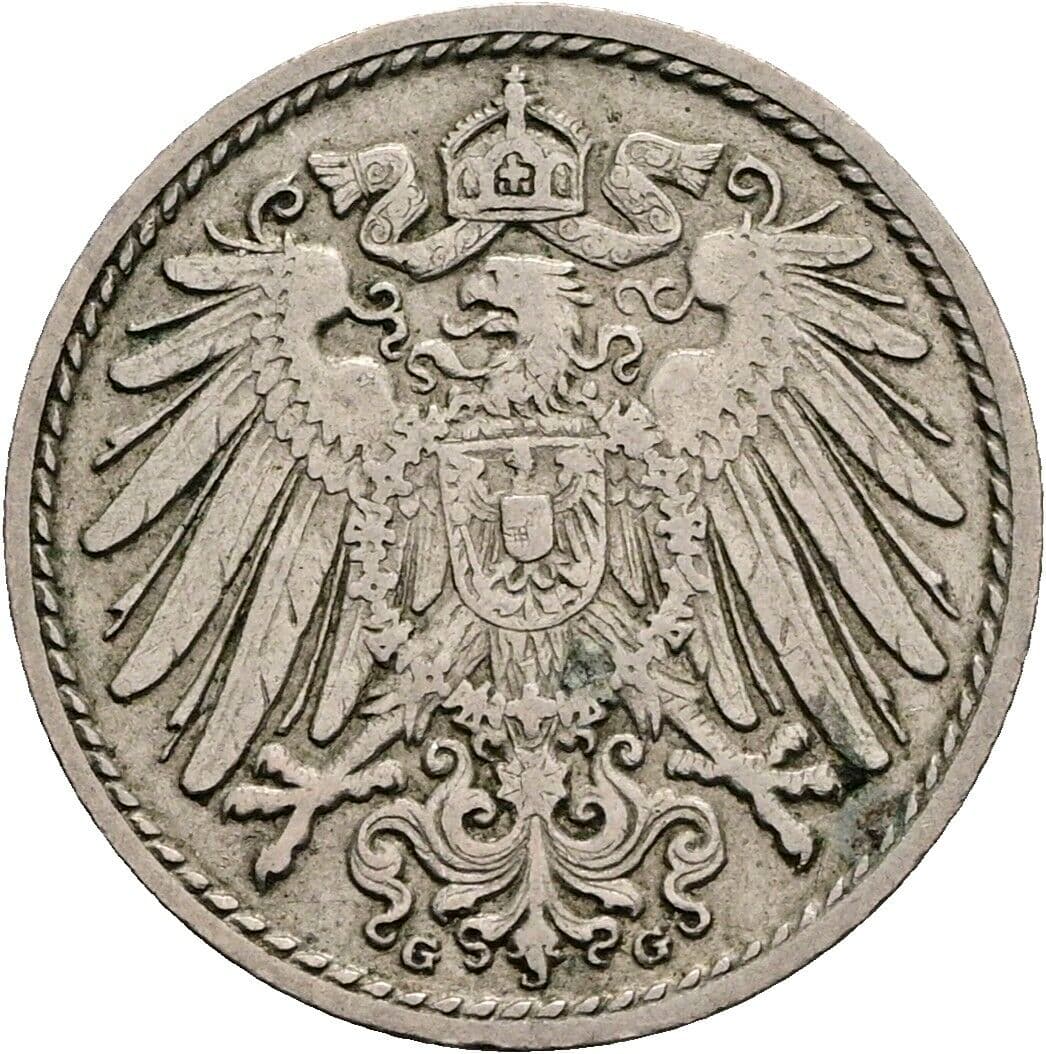 5 Pfennig 1907 G – Rückseite