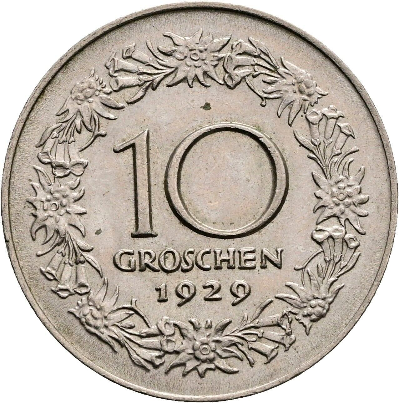10 Groschen 1929 – Rückseite