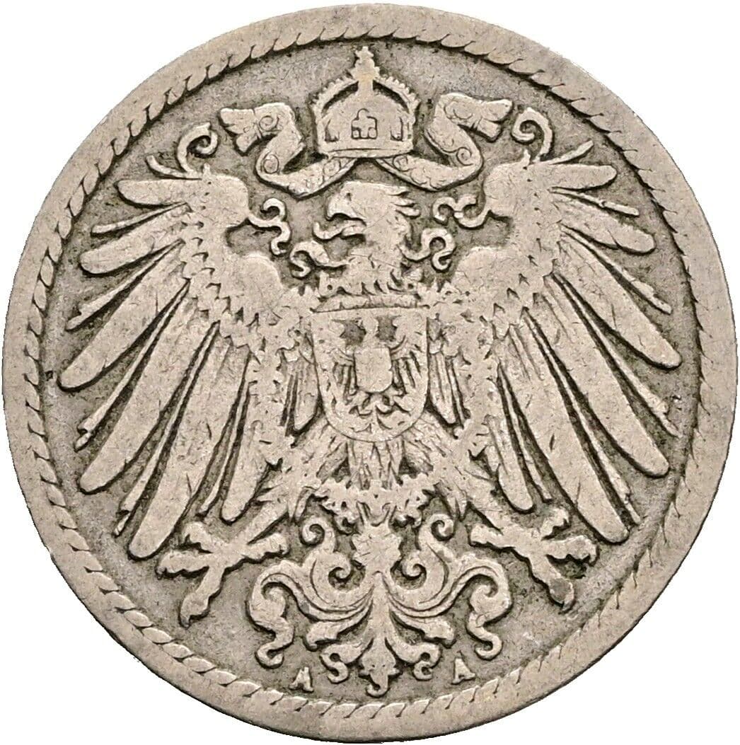 5 Pfennig 1897 A – Rückseite