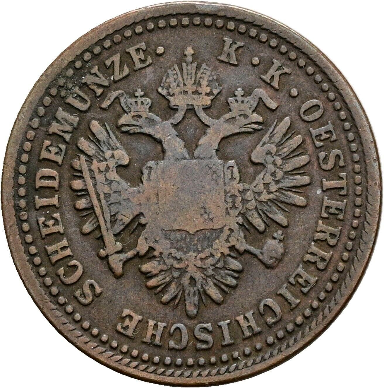 1 Kreuzer Franz Joseph I. 1848-1916 1851 A – Rückseite