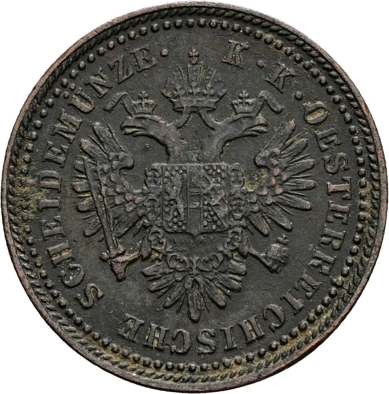 1 Kreuzer Franz Joseph I. 1848-1916 1851 A – Rückseite