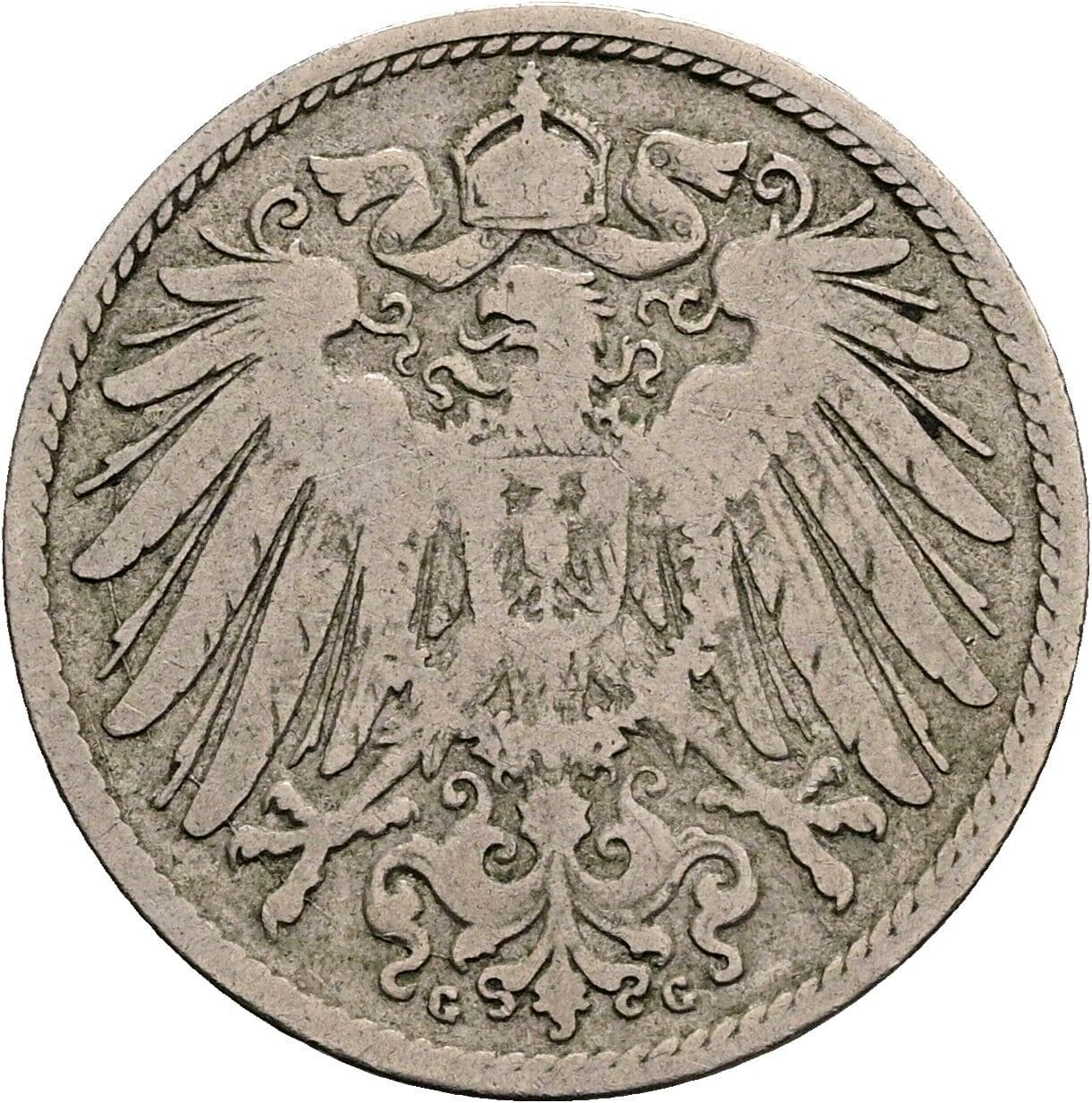 10 Pfennig 1897 G – Rückseite