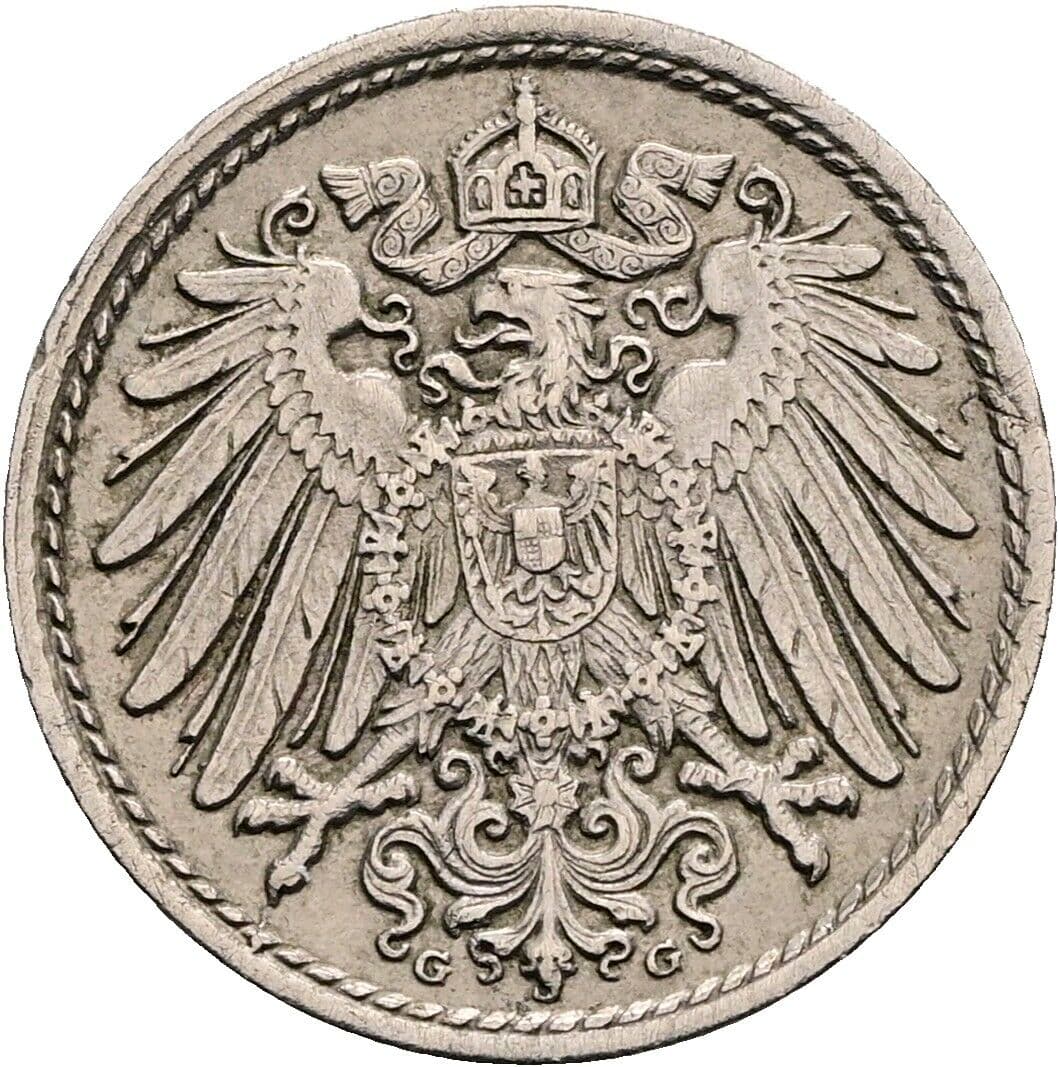 5 Pfennig 1914 G – Rückseite