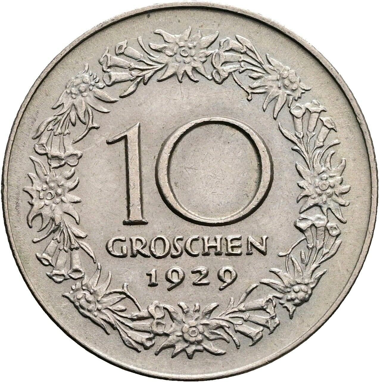 10 Groschen 1929 – Rückseite