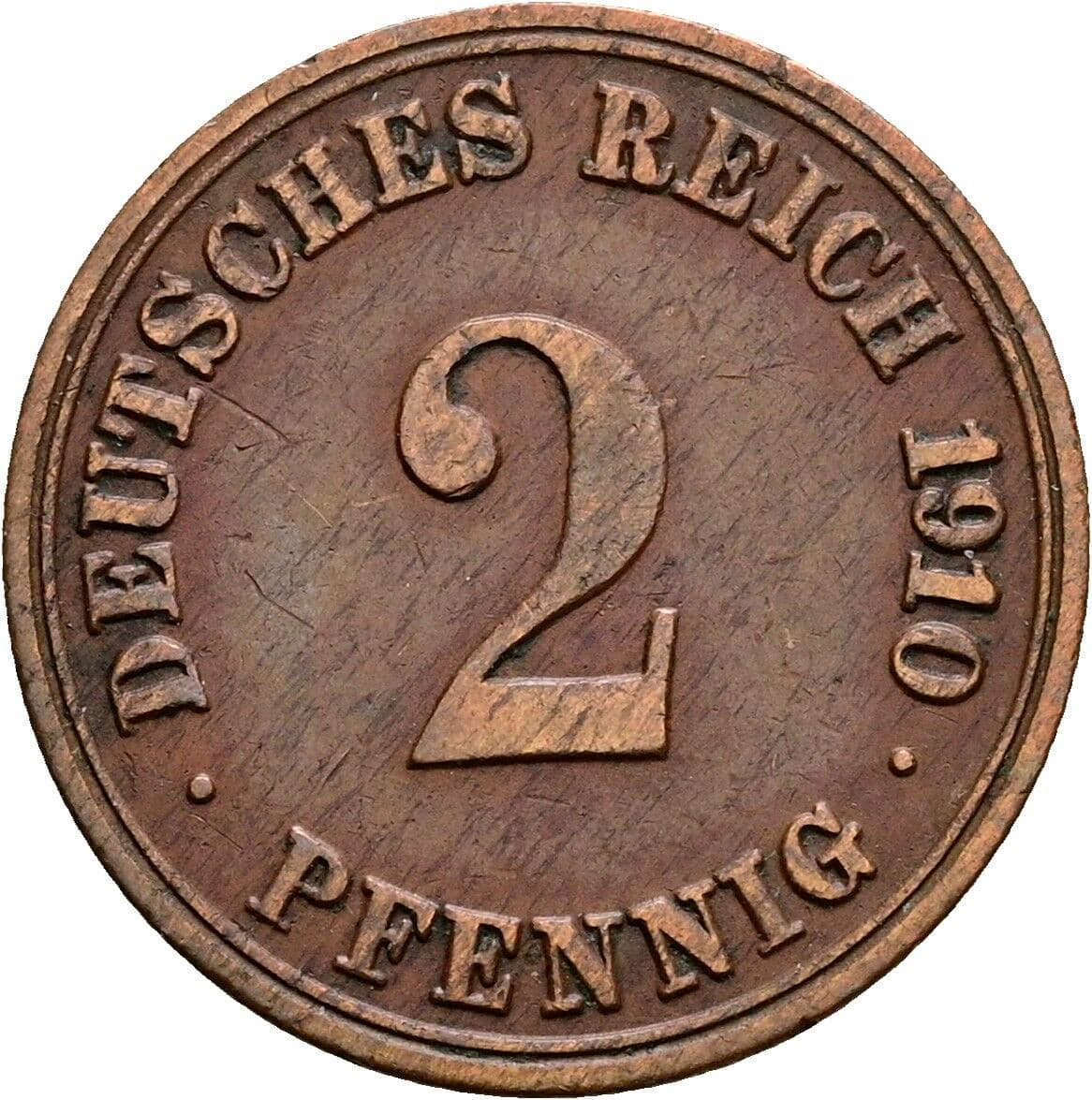2 Pfennig 1910 A – Vorderseite
