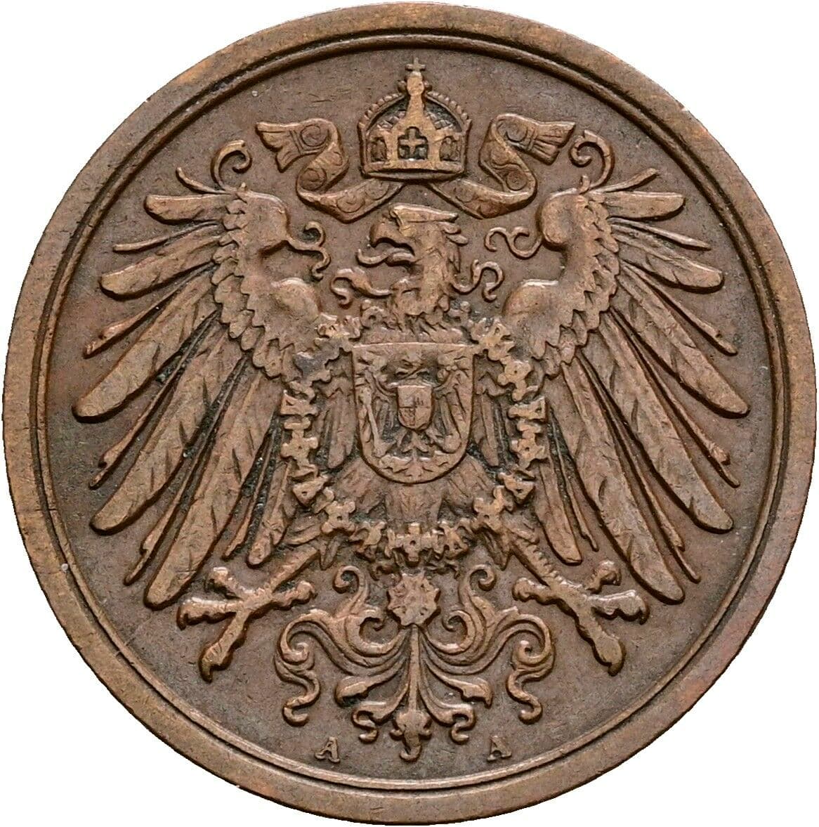 2 Pfennig 1912 A – Rückseite