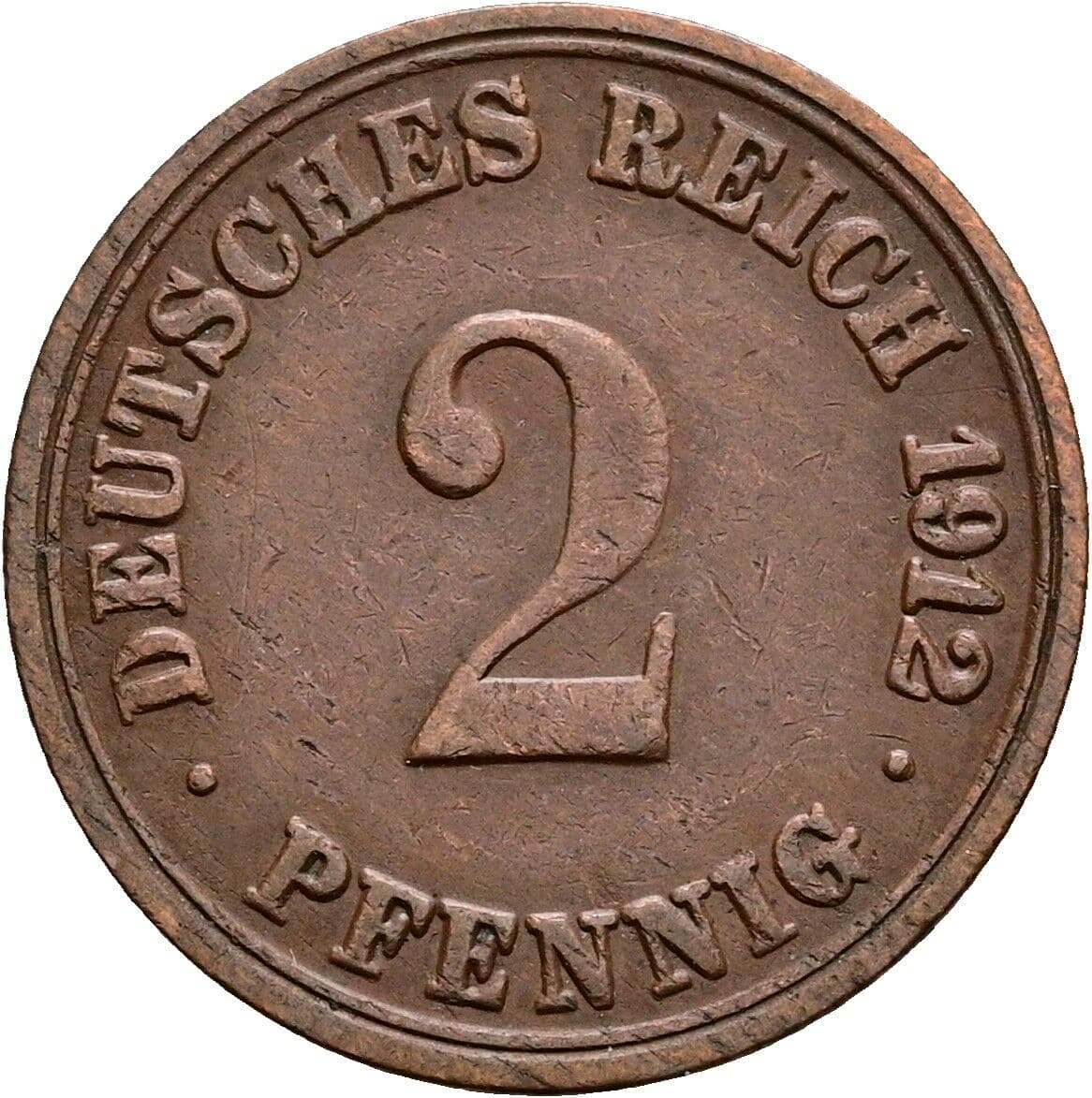 2 Pfennig 1912 A – Vorderseite
