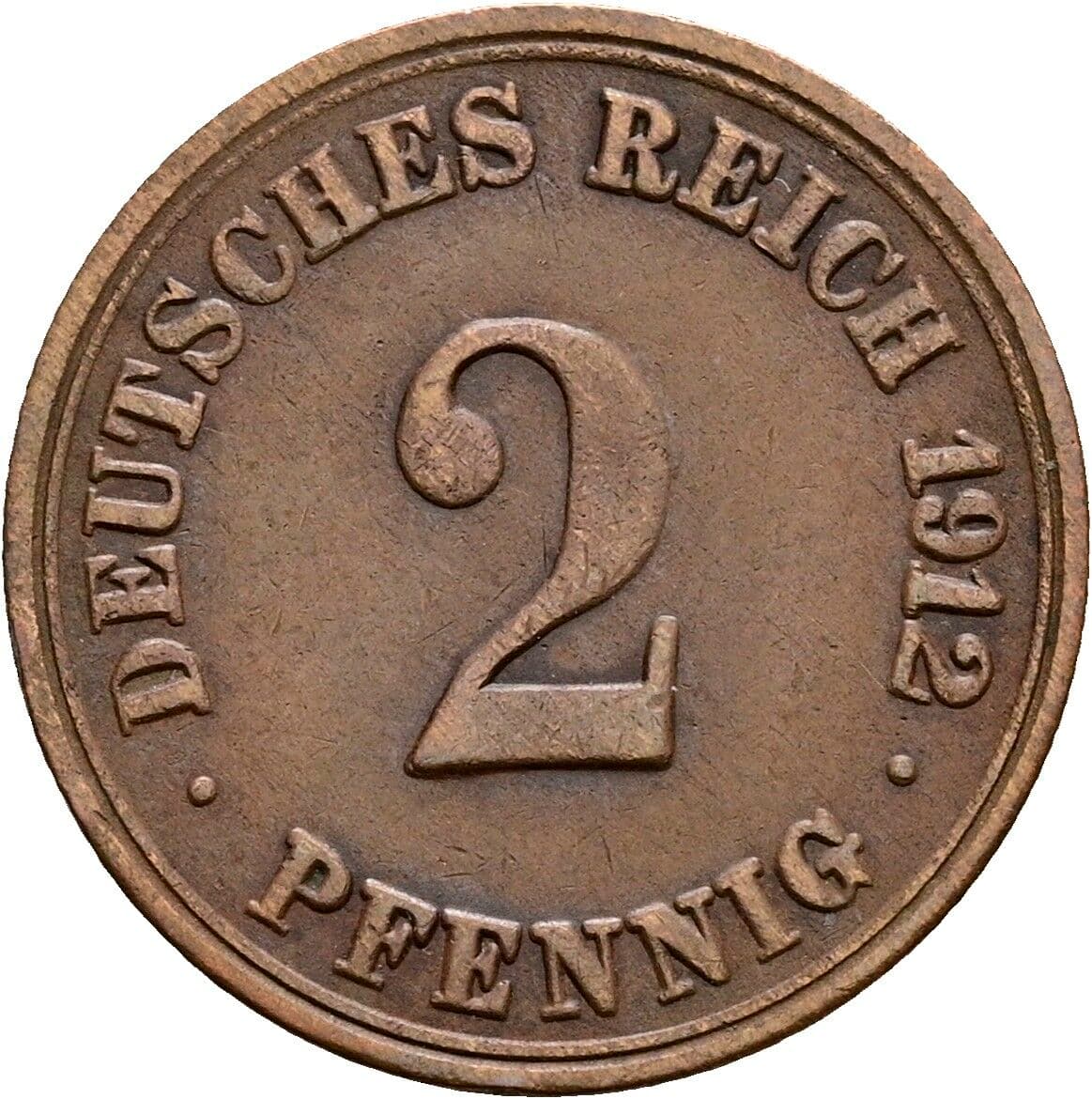2 Pfennig 1912 A – Vorderseite